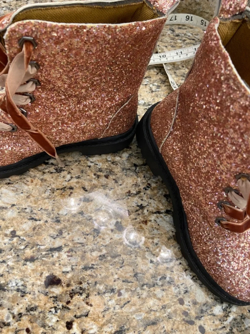 NWT Olivia Miller Girl Glitter Combat Boots Sz 1 + Stella McCartney skirtforfree